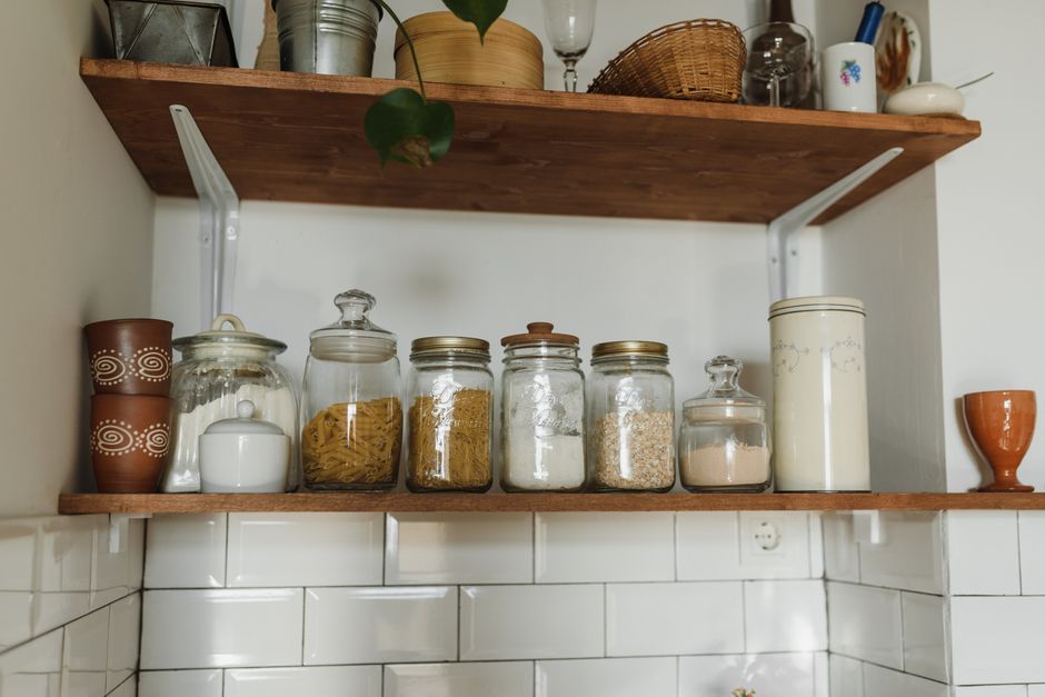 Potes de vidro com tampa hermética para armazenar alimentos