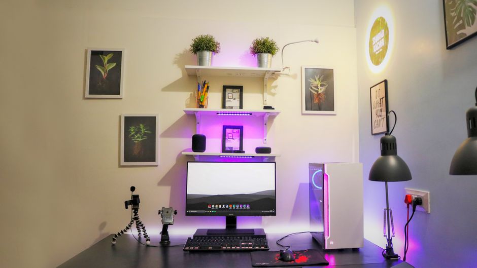 Instalação de prateleira em parede lisa no home office