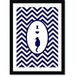 Quadro Poster Pop Art love cat