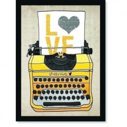 Quadro Poster Pop Art Maquina de Escrever