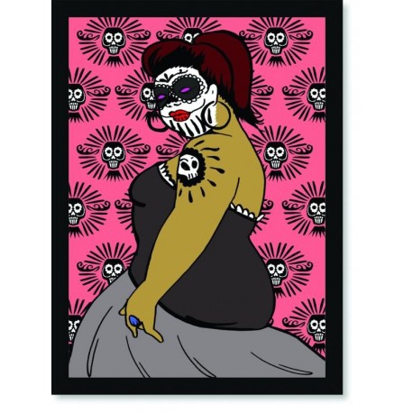 Quadro Poster Pop Art mulher dia dos mortos