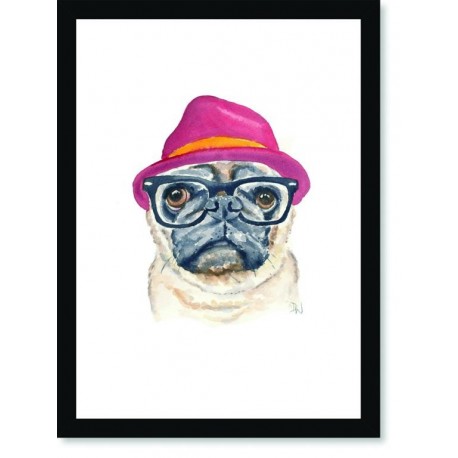 Quadro Poster Pop Art pug oculos