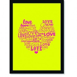 Quadro Poster Frases Love Love Amarelo