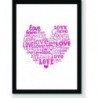 Quadro Poster Frases Love Love Branco