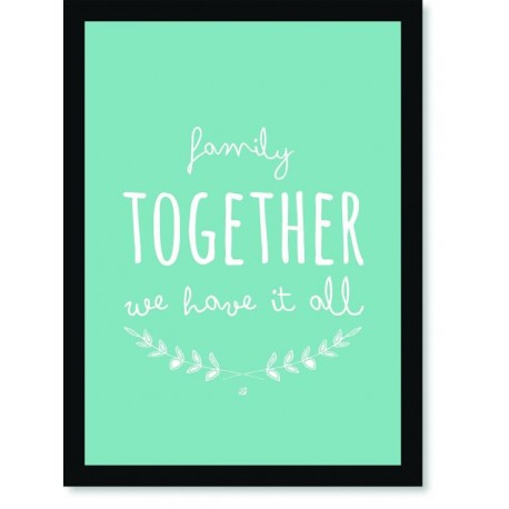 Quadro Poster Frases Family Together