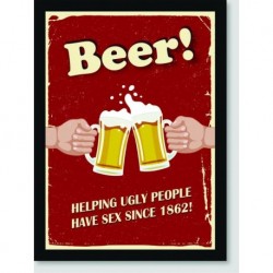Quadro Poster Pop Art Beer Vermelho