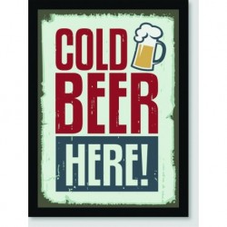 Quadro Poster Pop Art Cold Beer Here