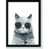 Quadro Poster Pop Art Gato de Oculos Escuro