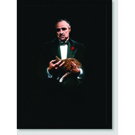 Quadro Poster Cinema The Godfater And Cat