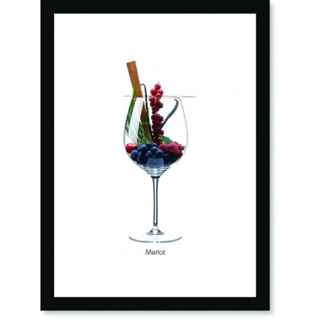 Quadro Poster Vinhos e Sabores Merlot