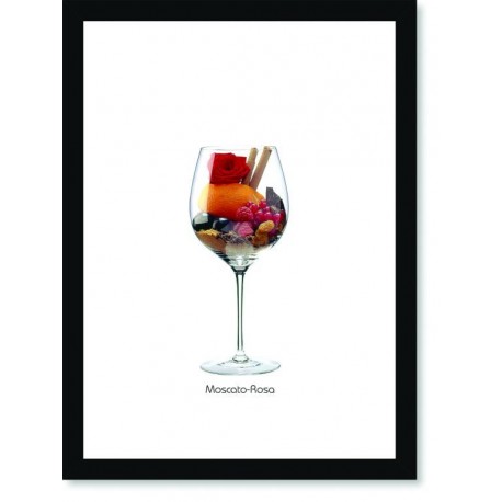 Quadro Poster Vinhos e Sabores Moscato-Rosa