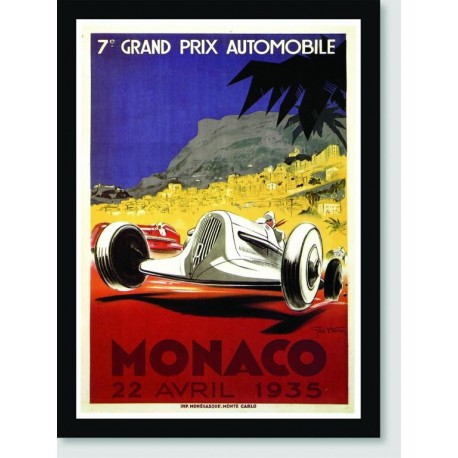 Quadro Poster Carros Grand Prix Monaco 1935
