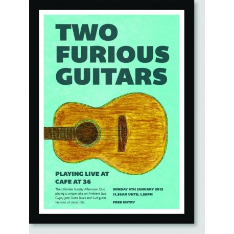 Quadro Poster Propaganda Two Furious Guitars