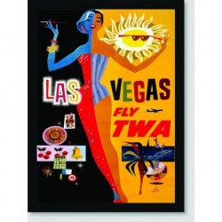 Quadro Poster Propaganda Las Vegas Fly Twa