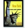 Quadro Poster Propaganda New York Fly United Air Lines