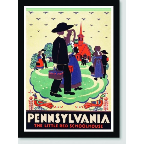 Quadro Poster Propaganda Pennsylvania Red Schoolhouse