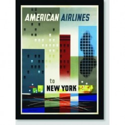 Quadro Poster Propaganda New York Fly American Airlines 01