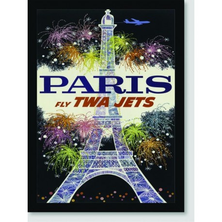 Quadro Poster Propaganda Paris Fly Twa