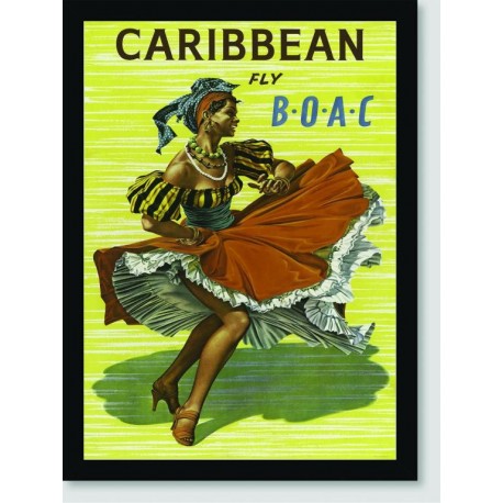 Quadro Poster Propaganda Caribbean Fly Boac