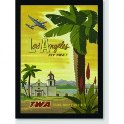 Quadro Poster Propaganda Los Angeles Fly Twa