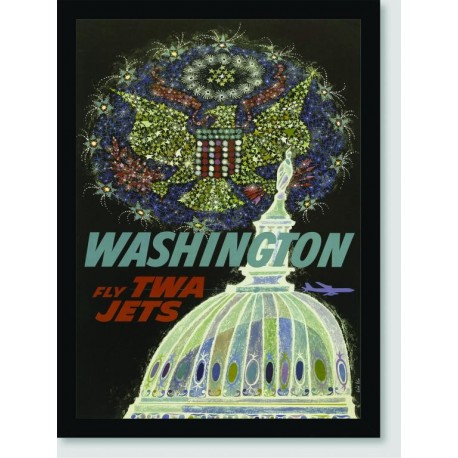 Quadro Poster Propaganda Washington Fly Twa