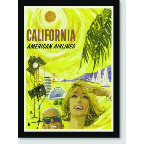 Quadro Poster Propaganda California Fly American Airlines