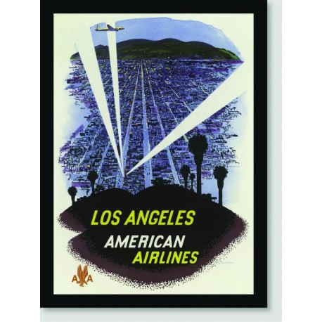 Quadro Poster Propaganda Los Angeles Fly American Airlines