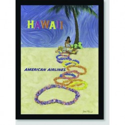 Quadro Poster Propaganda Hawaii Fly American Airlines