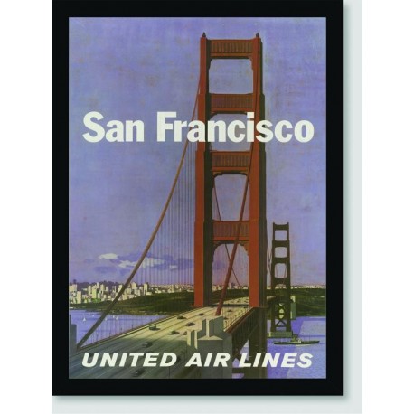 Quadro Poster Propaganda San Francisco Fly United Air Lines 02
