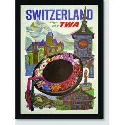 Quadro Poster Propaganda Switzerland Fly Twa 02