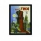 Quadro Poster Propaganda Paris Fly Twa 01