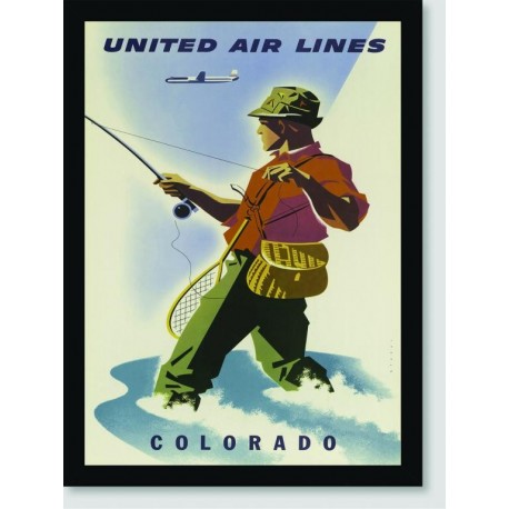 Quadro Poster Propaganda Colorado Fly United Air Lines