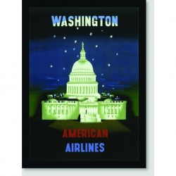 Quadro Poster Propaganda Washington Fly American Airlines