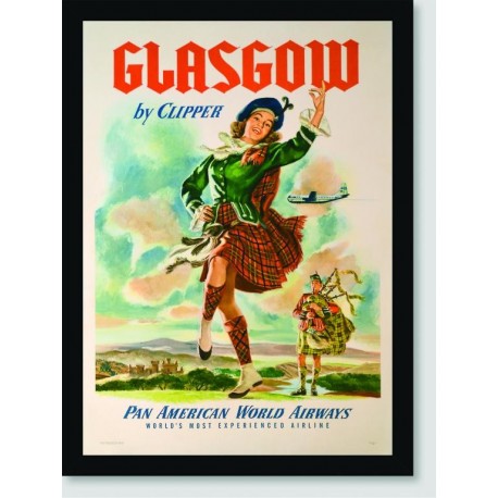 Quadro Poster Propaganda Glasgow Fly Pan Am