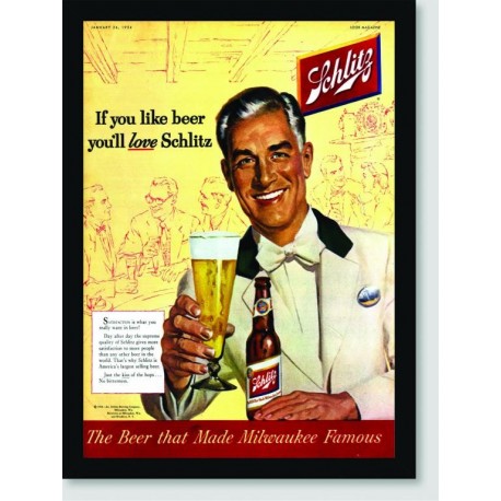 Quadro Poster Propaganda Schlitz