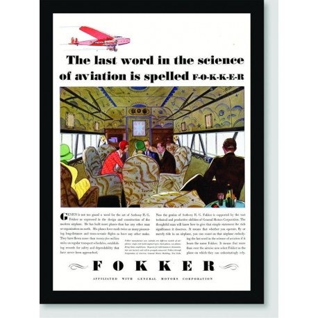 Quadro Poster Propaganda Fokker Science Of Aviation