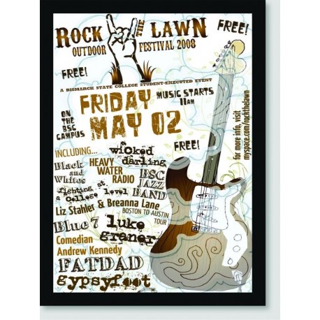 Quadro Poster Propaganda Rock Lawn Free