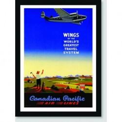 Quadro Poster Propaganda Wings Of The Worlds Fly Canadian Pacificc