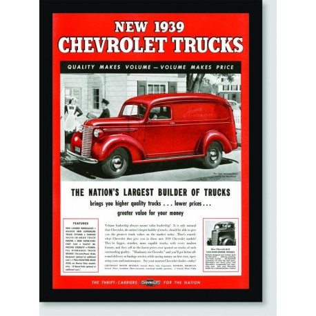 Quadro Poster Propaganda New 1939 Chevrolet Trucks
