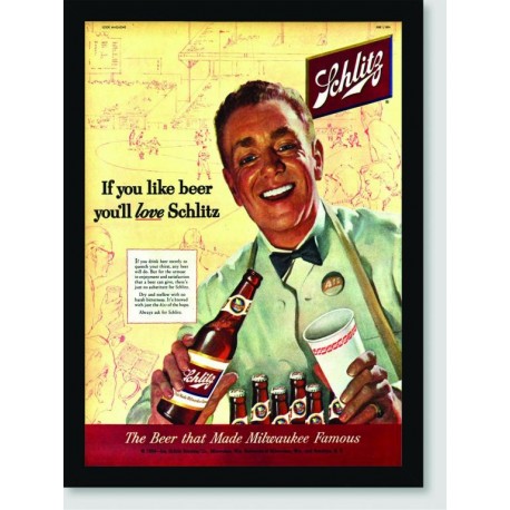 Quadro Poster Propaganda Schlitz Beer 01