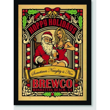 Quadro Poster Propaganda Hoppy Holidays Brewco