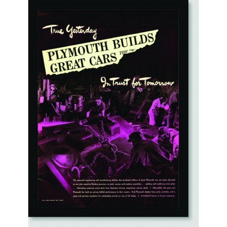 Quadro Poster Propaganda Plymouth Builds Greats Car
