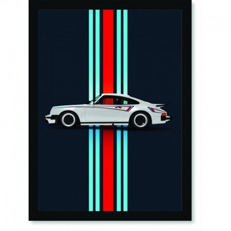 Quadro Poster Porsche 930 Martini