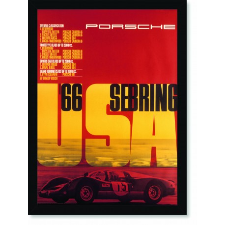 Quadro Poster Porsche Usa Sebring 66