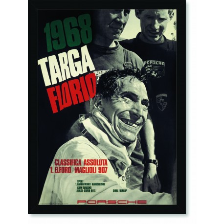 Quadro Poster Porsche Targa Florio 1968 Elford Maglioli