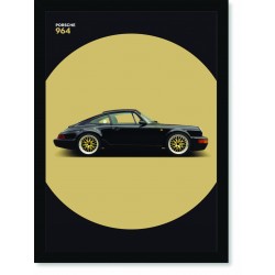 Quadro Poster Porsche 964 Black