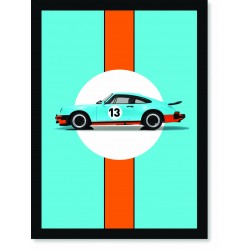 Quadro Poster Porsche 13 Blue