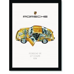 Quadro Poster Porsche 911 1974 Coupe