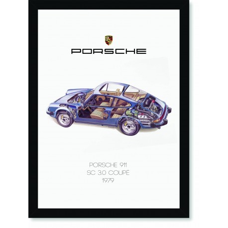 Quadro Poster Porsche 911 1979 Coupe