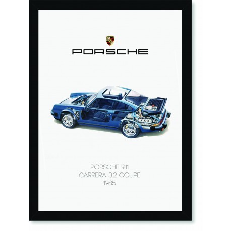 Quadro Poster Porsche 911 1985 Carrera